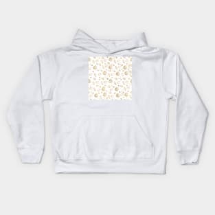 Stylish Gold White Seashells Pattern Kids Hoodie